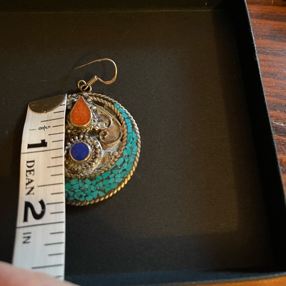 Beautiful inlaid turquoise earrings - Picture 6 of 6